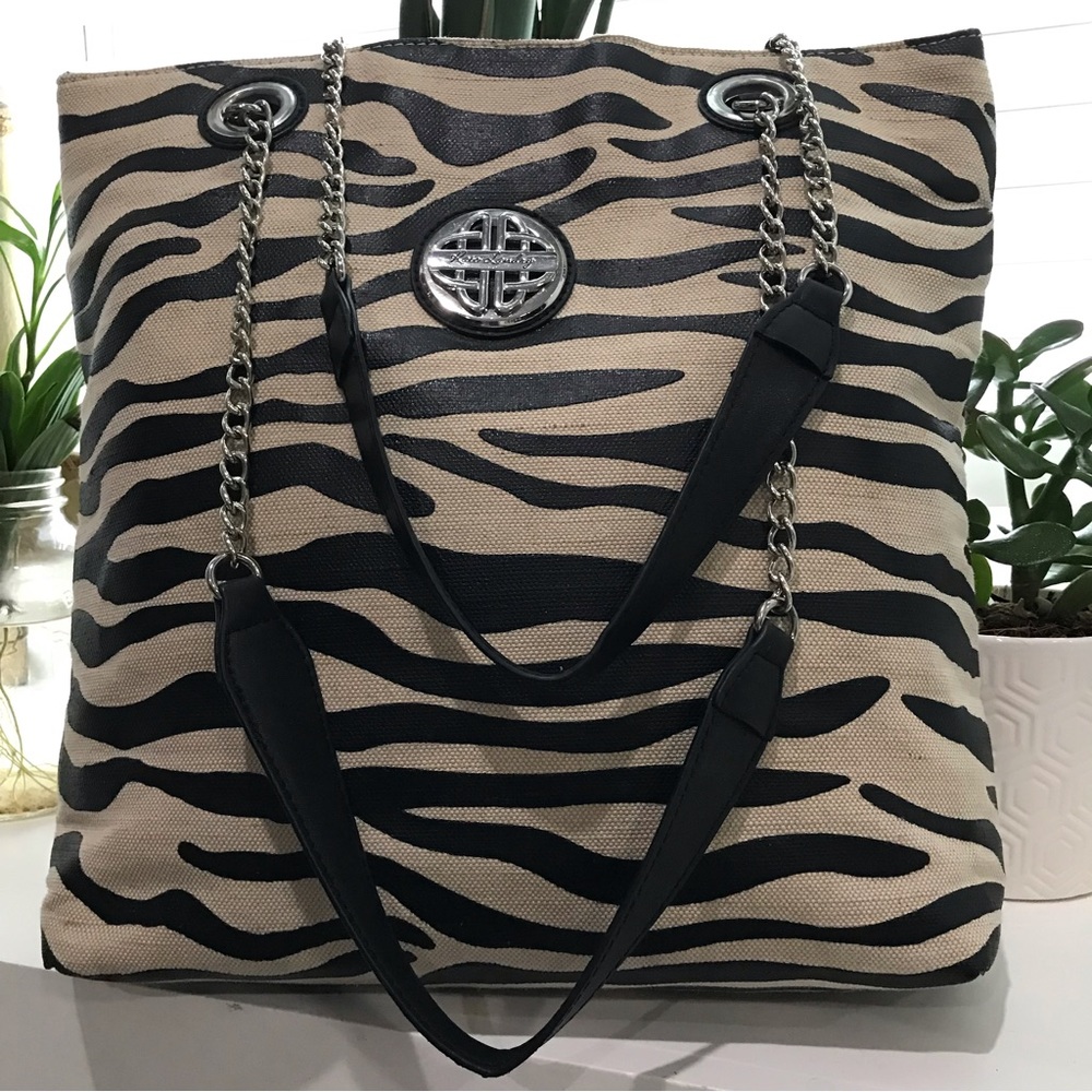 Kate Landry satchel zebra print handbag
